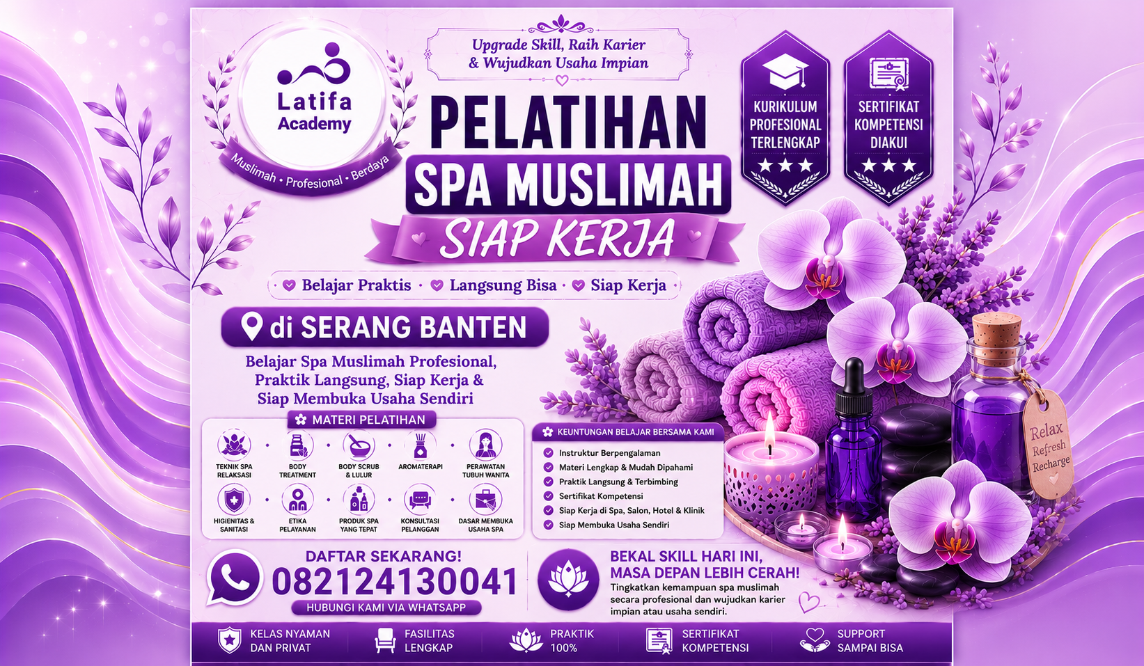 Pelatihan Spa Muslimah Siap Kerja di Serang Banten 082124130041